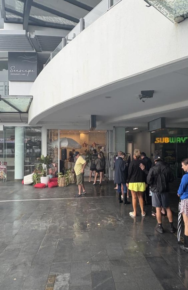 Surfers Paradise Beachfront cafe ESPL and owner Bianca Holgate offered free coffees during the cyclone.