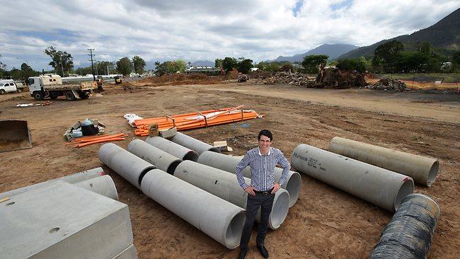 Work begins on the first stage of the Woree drive-in redevelopment with developer Jason Guarrera. Picture: Marc Mccormack