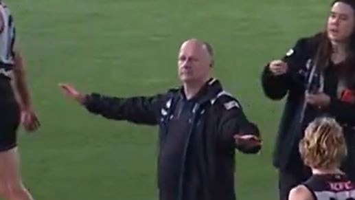 Hinkley’s gesture to Ginnivan after the match.