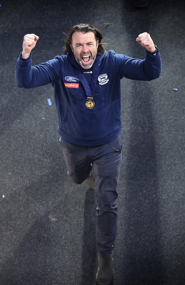 Chris Scott led Geelong’s triumph last year. Picture: David Caird