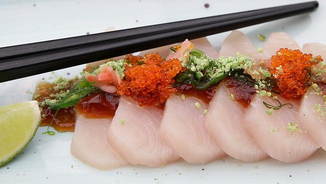 Hiramasa kingfish sashimi from SuGarfish. Picture: Martin Lange