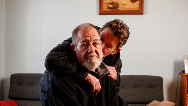 Claus Burg and his wife Lynda at their Brahma Lodge home in July. Picture MATT TURNER.