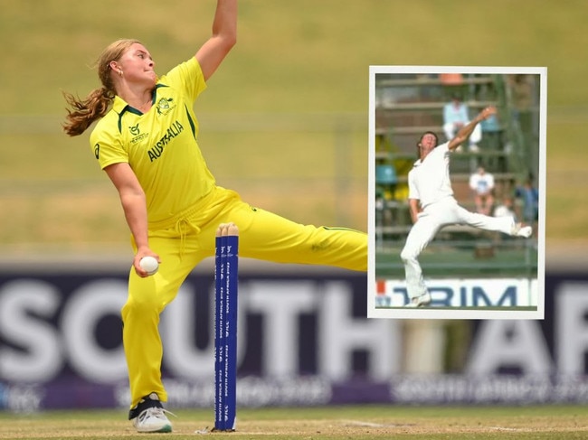 Teenage quick Milly Illingworth, who modelled her bowling action off Jeff Thomson, will get a chance to run out for the GGs XI. Picture: Alex Davidson/Adrian Murrell