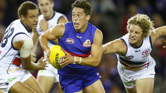 Nathan Hrovat is hoping to break back into the Bulldogs midfield. Picture: Michael Klein