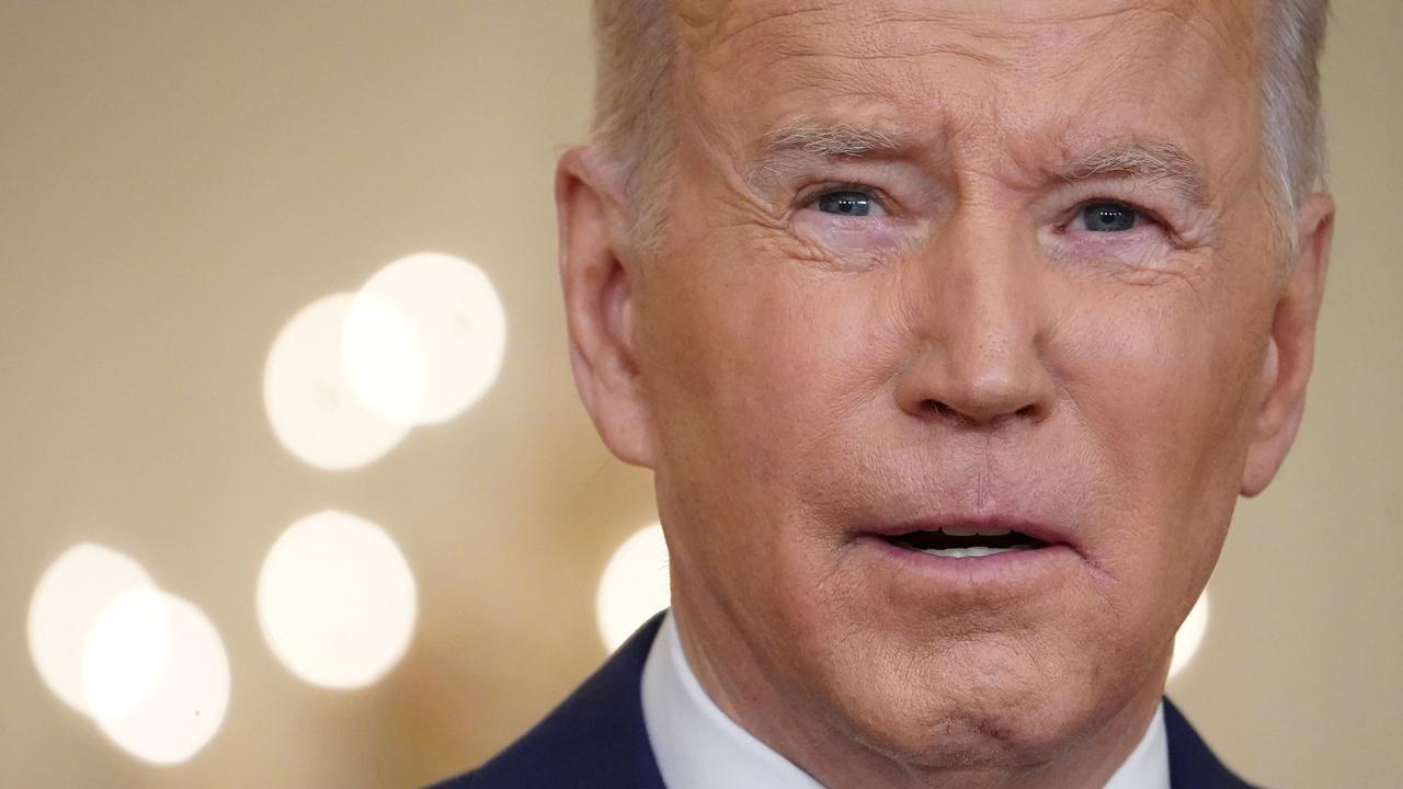 US President Joe Biden answers questions in the East Room of the White House on January 19, 2022, in Washington, DC, during a rare press conference to kick off his second year in office. Picture: Mandel Ngan/AFP