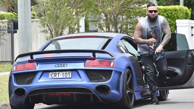 Moudi Tajjour arrives at the home where John Ibrahim’s bodyguard Tongan Sam was shot. (Photo by Troy Snook/News Corp Australia)