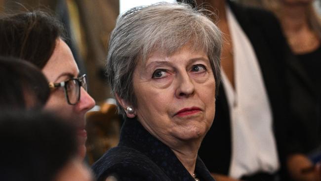 British former prime minister Theresa May in Washington this week. Picture: AFP