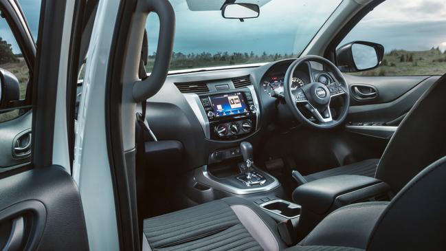 Inside the Nissan Navara Warrior SL is basic, but functional.