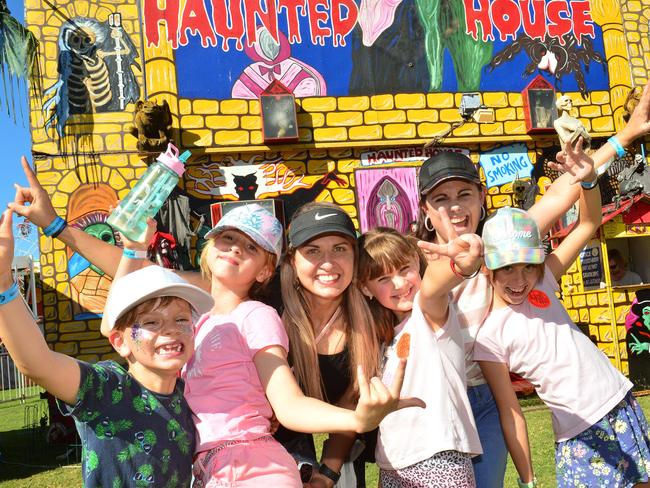 The annual Sunshine Coast Agricultural Show is on at Nambour Showgrounds. Fine weather spiked the mood of attendees as they enjoyed the tastes and colours. Danni Miller and Mel Azzopardi with Luke, Miller, Isabella Miller, and Gracie and Blaise Farrelly.