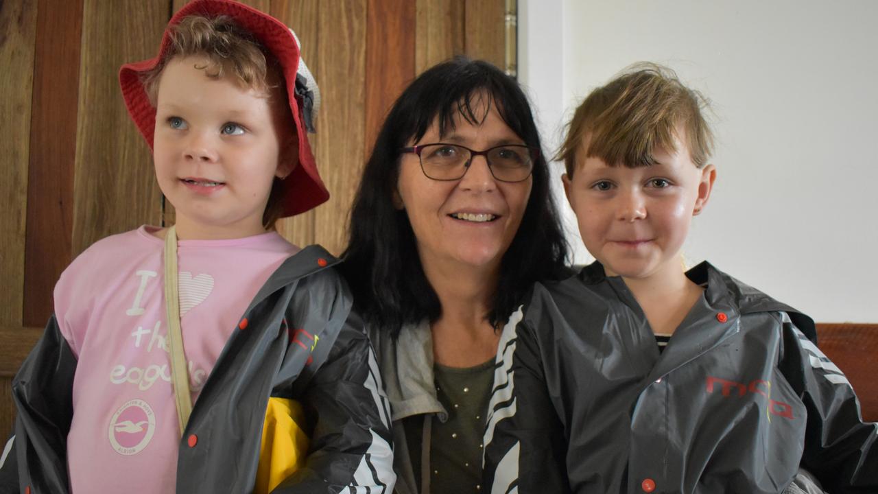 Marlies Krobath with Angel, 7, and Annalee, 6. They popped in to buy some sweet treats and support Eungella General Store owners Jamie Mussig and Michaela Pritchard on their last day of trade. Picture: Heidi Petith