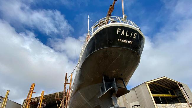 SA's 100-year-old Ketch Falie is in dry dock awaiting major repairs. Pictures: Historic Ketch Failie volunteers.