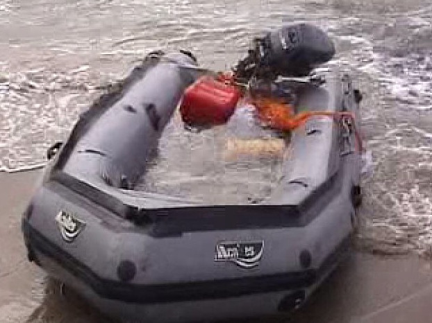 The disabled inflatable boat used to drop off the heroin.