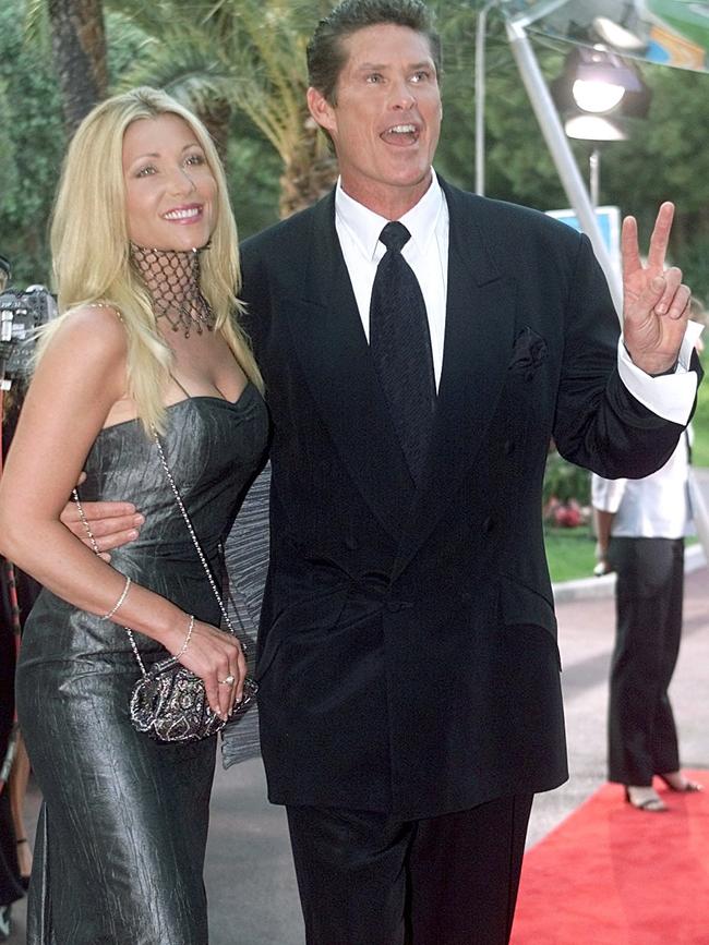 Actor David Hasselhoff, and his then-wife Pamela arrive at the Laureus Sports Awards ceremony in Monaco on May 25, 2000. Picture: AP.