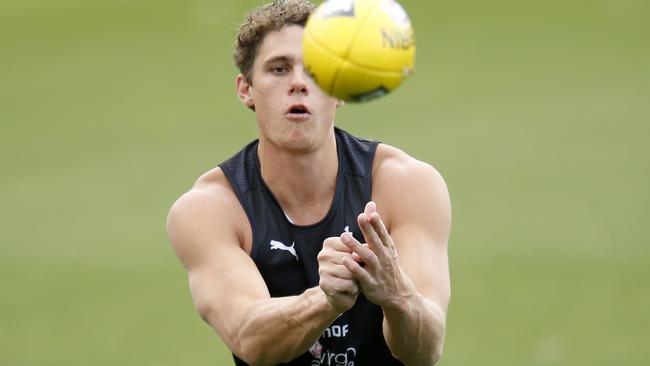 Charlie Curnow is on light duties at training. Picture: Getty Images