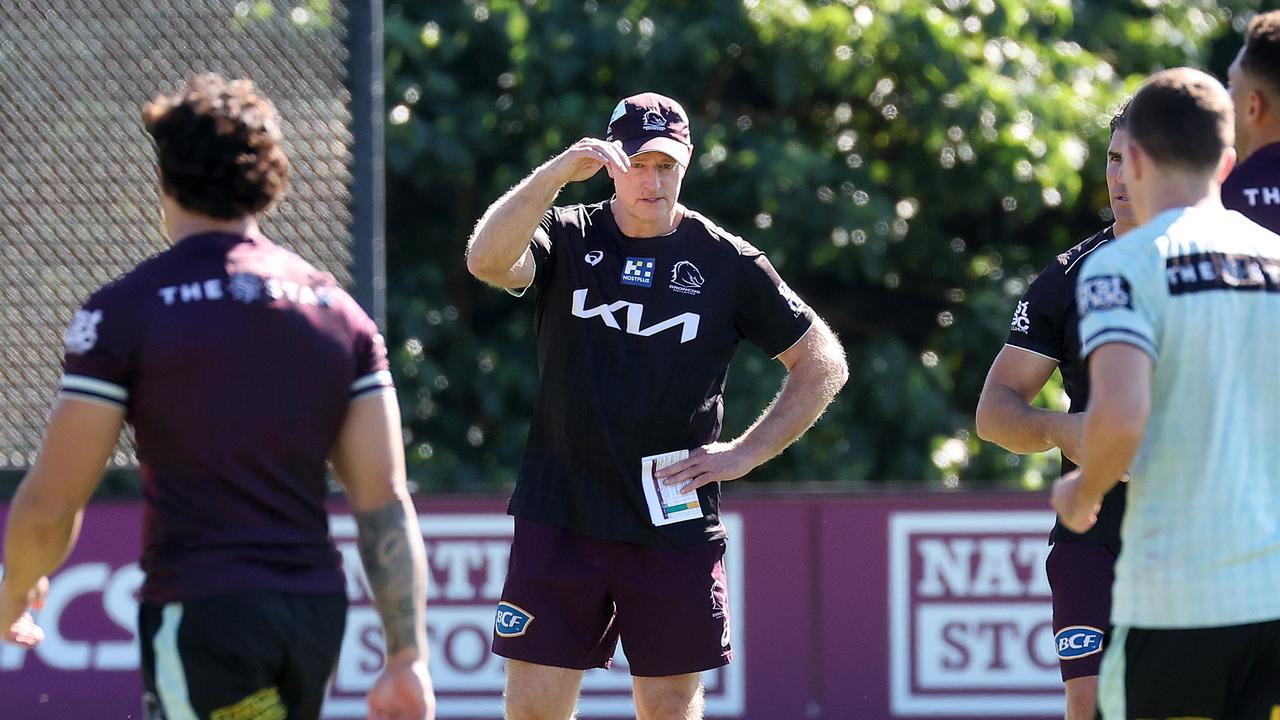 Broncos players have defended coach Michael Maguire after their horror start to the year. Picture: Liam Kidston