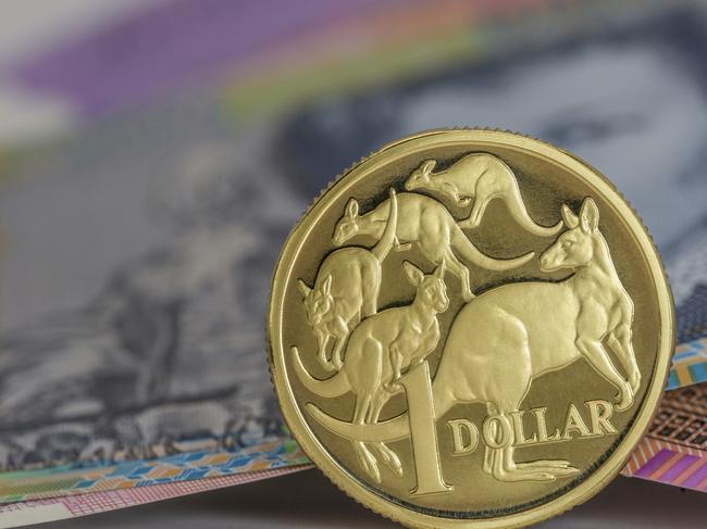 Generic photo of one Australian dollar. cahh currency coin $1. Picture: istock