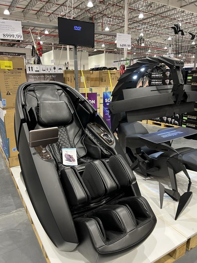 Gaming chairs for sale inside the new Costco store in Coomera on the Gold Coast. Picture: Keith Woods.