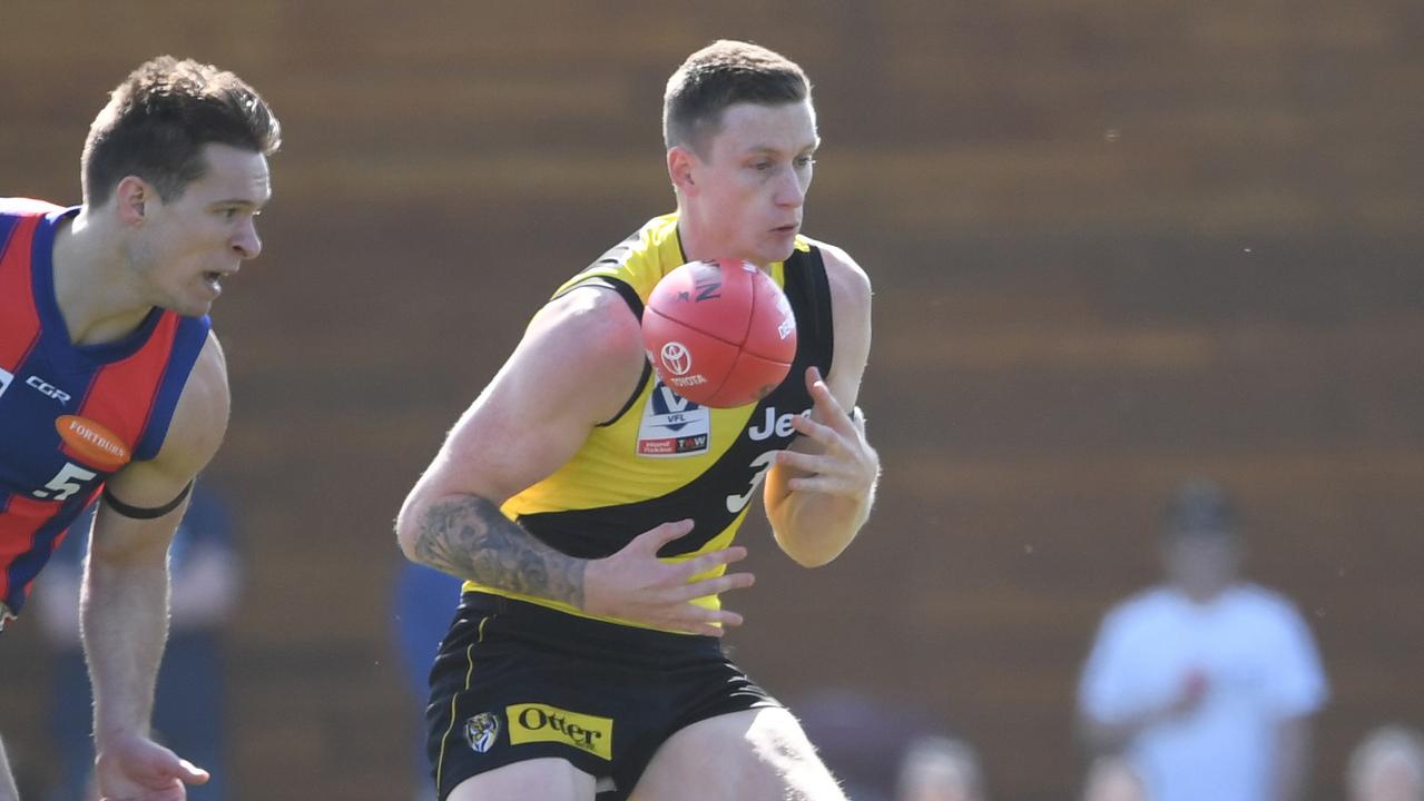 Connor Menadue of the Tigers is attracting interest from Fremantle. Picture: Julian Smith