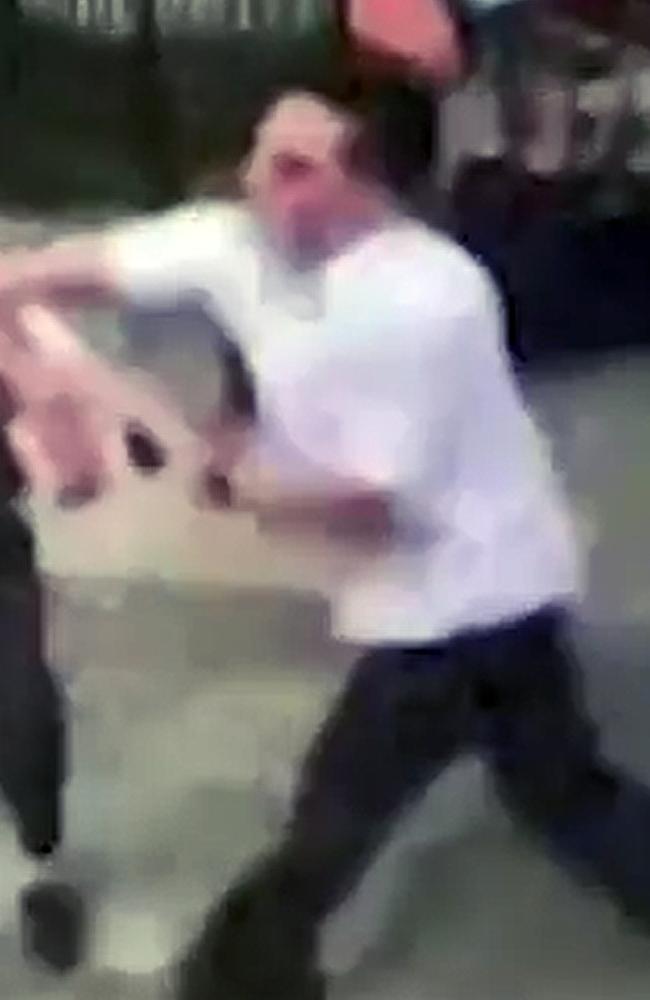 The fight broke out in Cronulla about 3.15pm on Monday. Picture: Seven News
