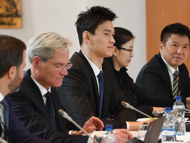 Sun Yang copped a hefty ban when he fronted the Court of Arbitration for Sport long after he was initially being let off by Chinese investigators. Picture: jean-guy Python/AFP