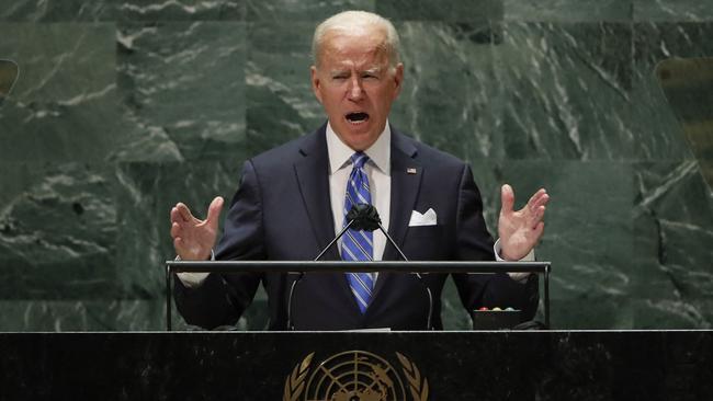 US President Joe Biden addresses the 76th Session of the UN General Assembly.