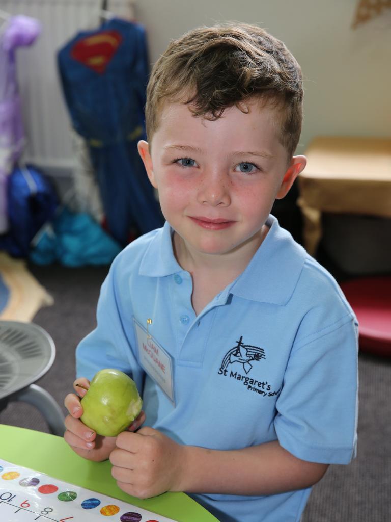 Liam McGuane, 5. St Margaret’s school welcomed around 43 prep students today. Picture: Peter Ristevski