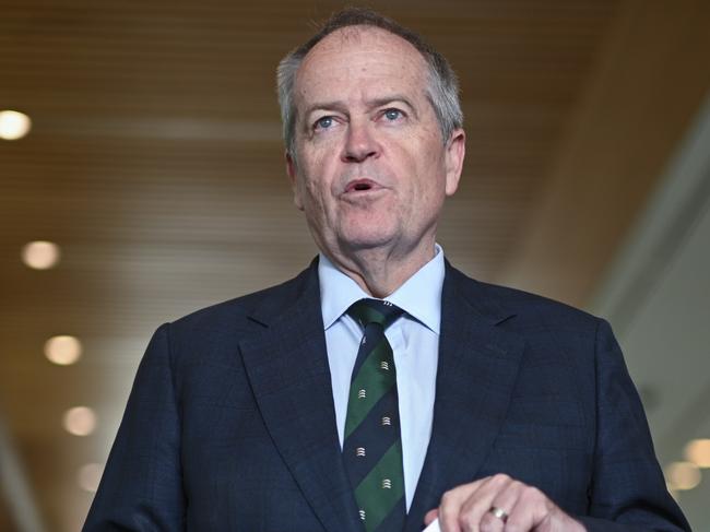 CANBERRA, AUSTRALIA  - NewsWire Photos - December 9, 2024:  Bill Shorten MP holds a press conference at Parliament House in Canberra. Picture: NewsWire / Martin Ollman