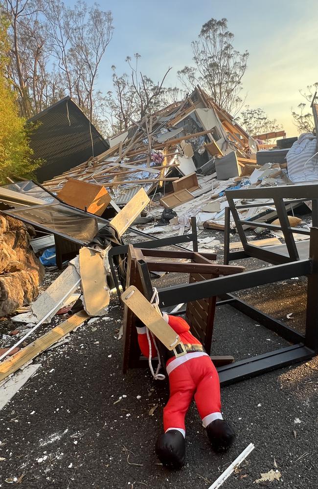 Glenn Davidson at his Upper Coomera house which was demolished by the Christmas Day storm. Picture: Keith Woods.