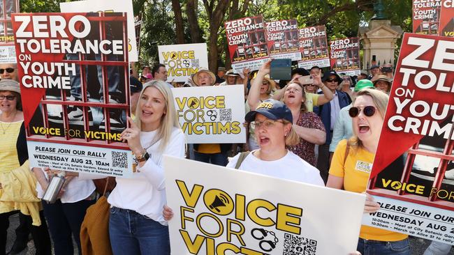 Voice for Victims march on Parliament House, Brisbane. Picture: Liam Kidston