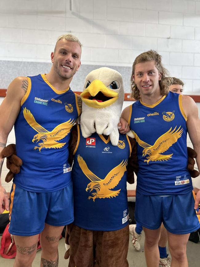 Looking good in Blue &amp; Gold of Lincoln South Kyle Chalmers and Matt Temple Picture: Facebook