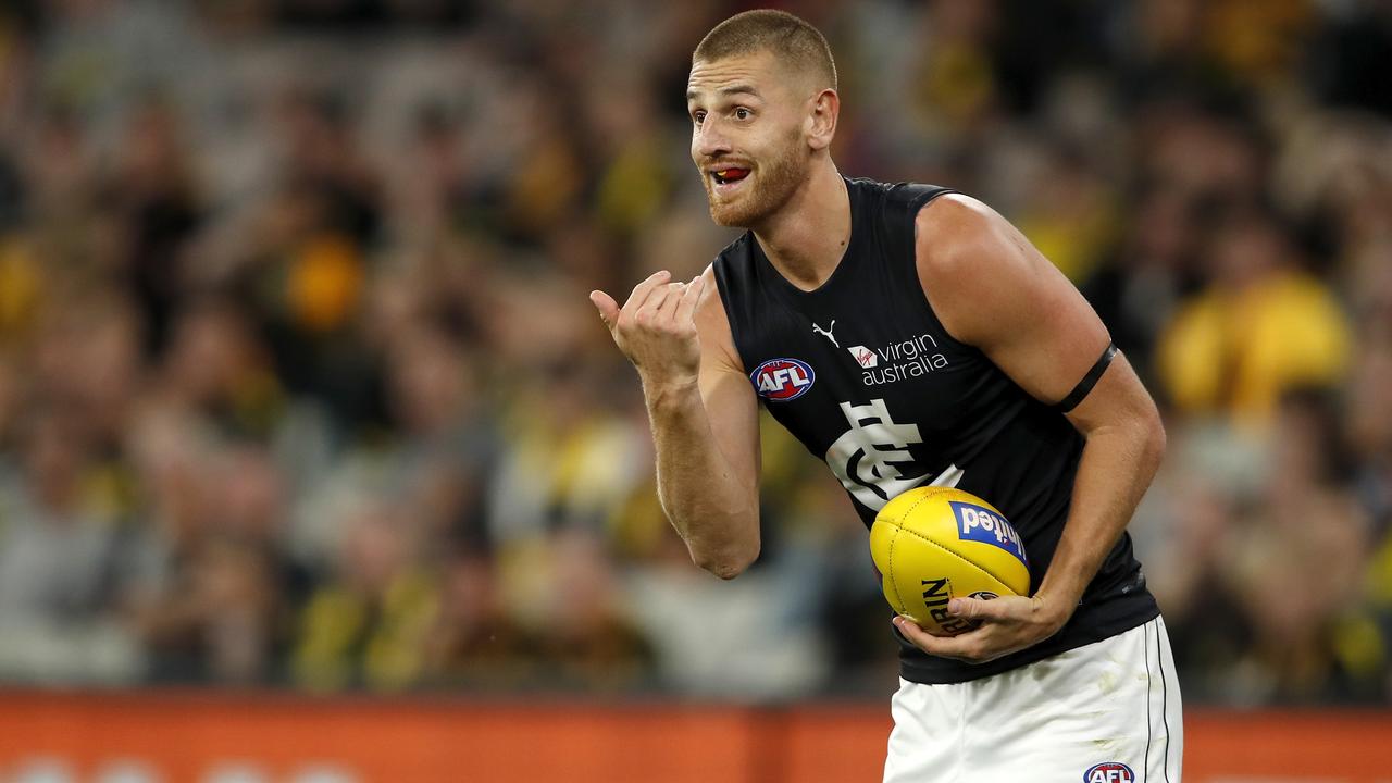 Liam Jones playing for Carlton in 2021. Picture: Dylan Burns/AFL Photos via Getty Images