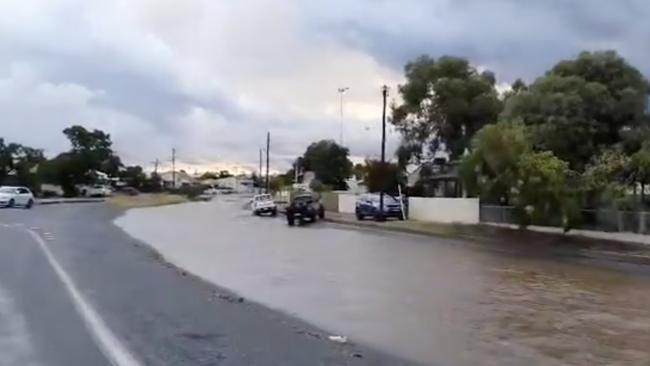 Intense rainfall has meant that streets have turned to rivers. Photo: Twitter/Sarah McConnell