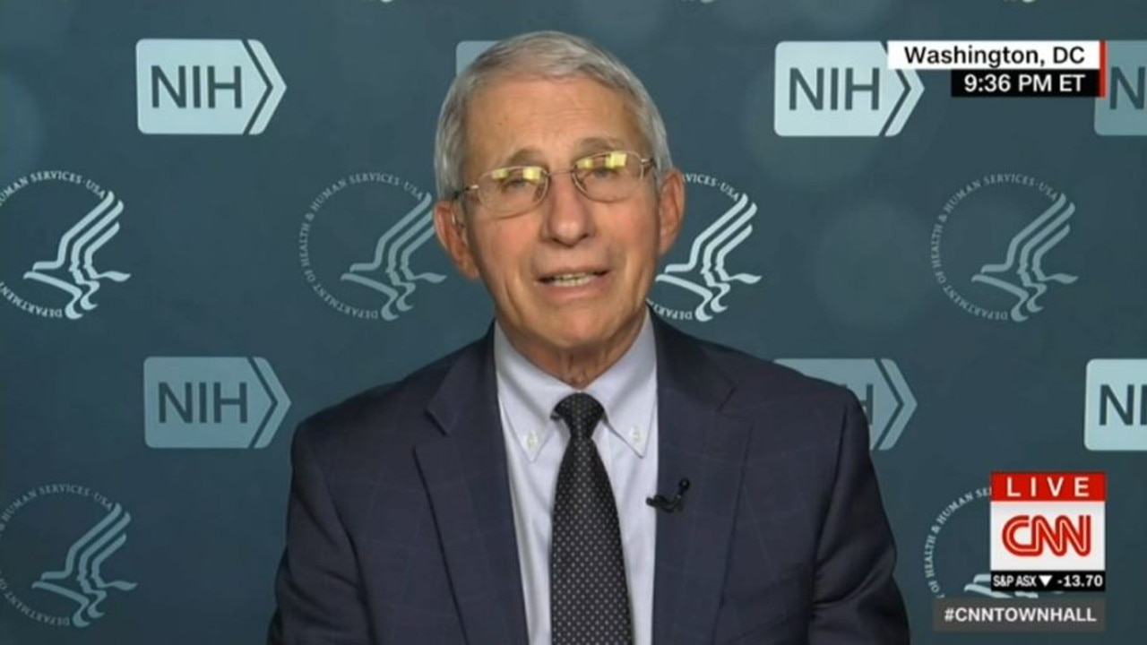 Dr. Anthony Fauci appeared on CNN Global Town Hall, ‘Coronavirus: Facts and Fears’. Picture: Flash