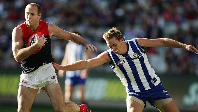 David Neitz was playing for Melbourne in 2006 when the Demons last defeated North Melbourn, which contained a young Drew Petrie.