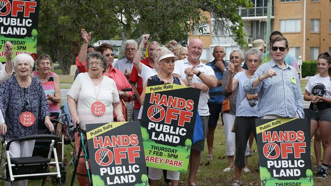 The group also held a rally in the park in February. Picture: Tertius Pickard.