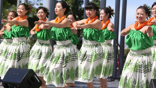 Gold Coast Hula Dance School, Napuao Australia team perform during the Gold Coast Multicultural Festival held at the Broadwater Parklands, Gold Coast. Photo: Regi Varghese