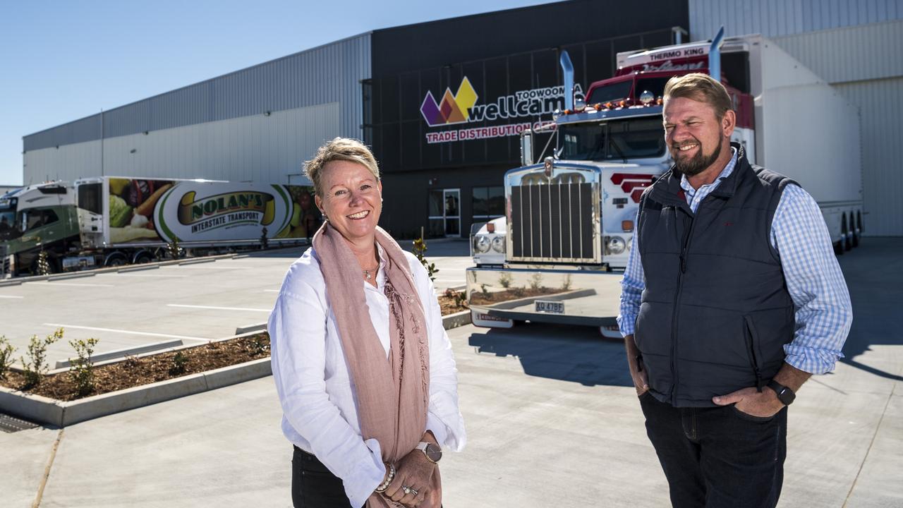 Karen Penfold of Four Daughters and Jamie Kennedy of Pak Fresh will take advantage of the opportunities the Toowoomba Wellcamp Trade Distribution Centre presents for their businesses. Picture: Kevin Farmer