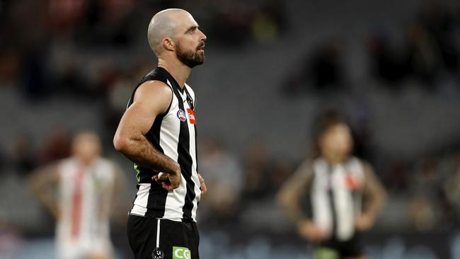 Steele Sidebottom was quiet in the loss to St Kilda. Picture: Dylan Burns/AFL Photos via Getty Images