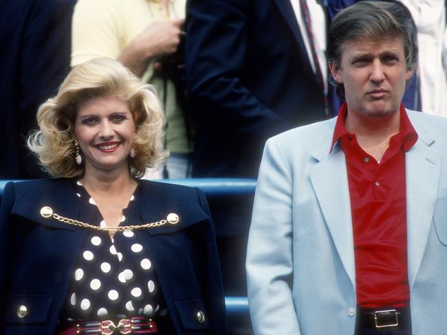 Ivana Trump and Donald Trump at the U.S. Open Tennis Tournament in 1988. Picture: PL Gould/IMAGES/Getty Images