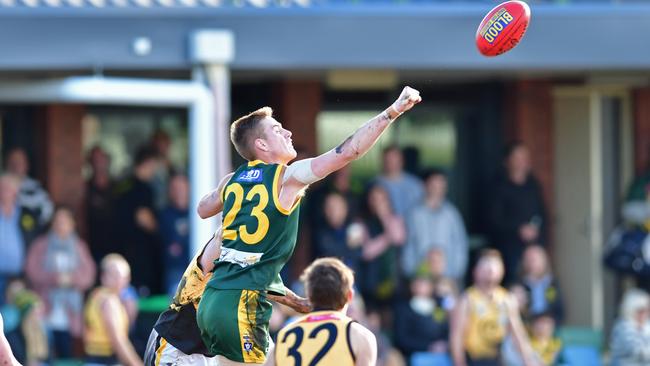 Jayden McHenry was a premiership defender before becoming a forward at Ocean Grove. Picture: Stephen Harman