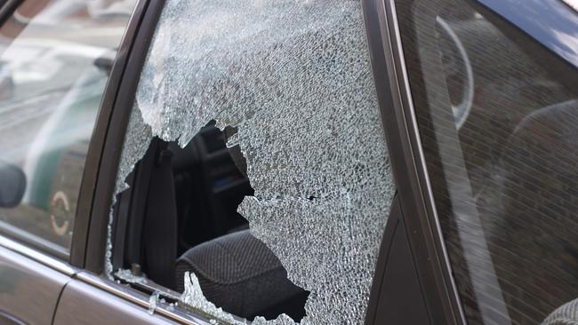 Smashed car window