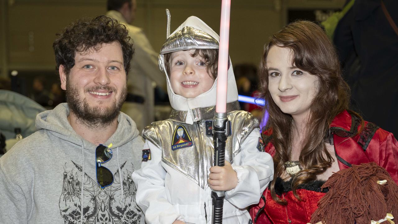 Amy Joyce Joseph Morris Henry Joyce and Morris at Supanova. Picture: NewsWire/ Monique Harmer