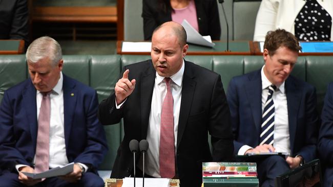 Treasurer Josh Frydenberg has the floor during Question Time. Picture: AAP