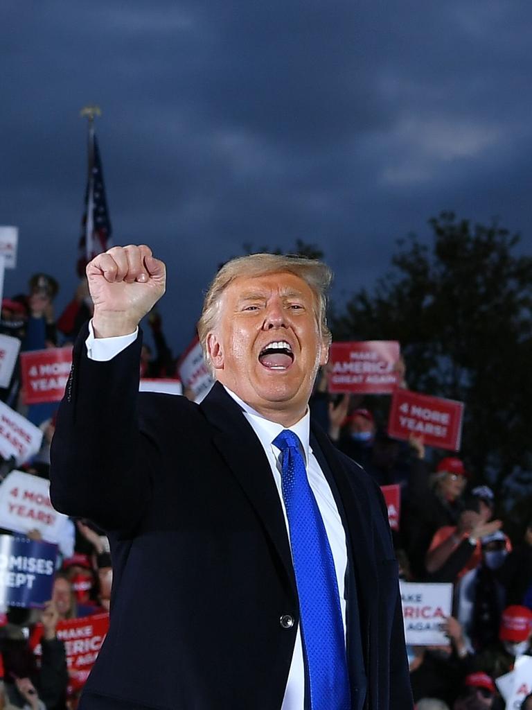 US President Donald Trump at a campaign rally in Circleville, Ohio. Picture: Mandel Ngan / AFP