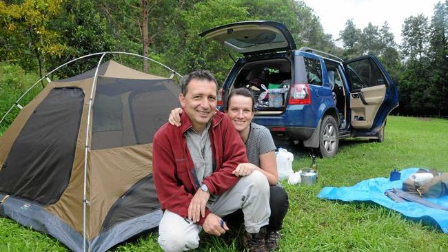 Campers from Sydney get ready to pack up from a wet Glastonbury Creek camping area in the Brooyar State Forest. Craig Warhurst The Gympie Times. Picture: Craig Warhurst