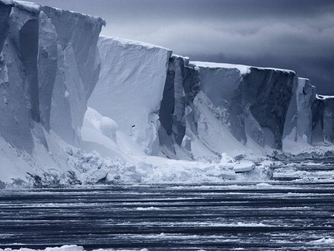 An ice wall in Antarctica. Scienctists are seeking to understand Antarctica’s odd melting patterns. Picture: AFP