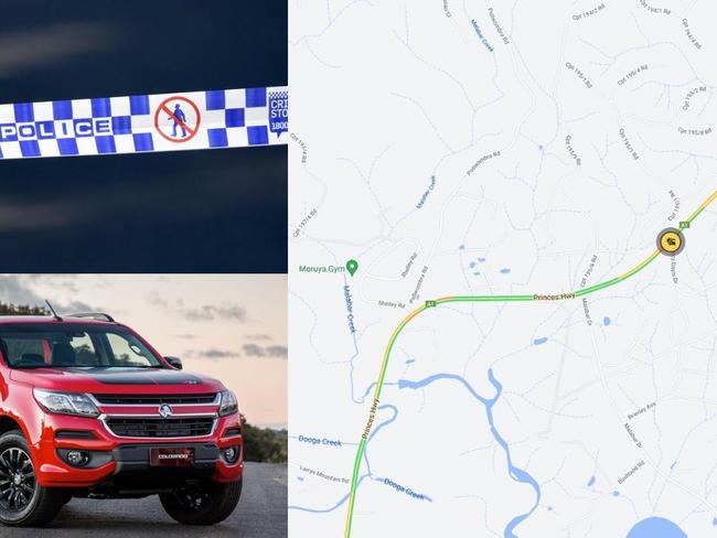 The man lost control of his Holden Colorado driving north of Moruya, on the Princes Highway in southern NSW.