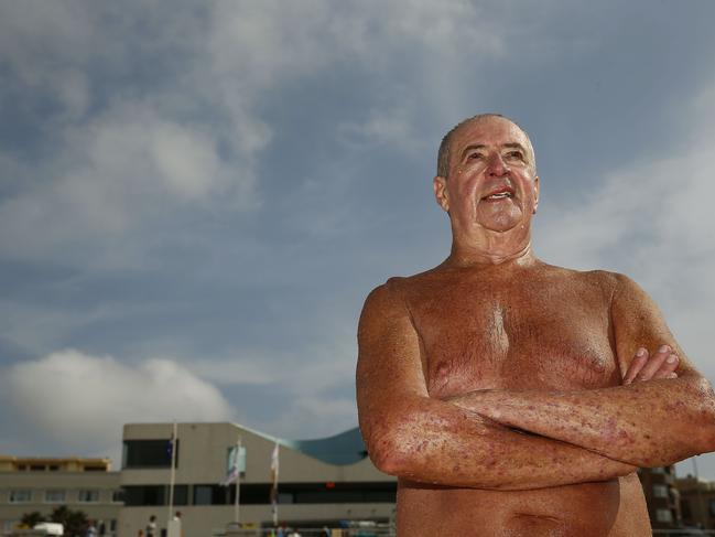 Bob "Boofa" Johnson swims at North Bondi beach each day. Picture: John Appleyard