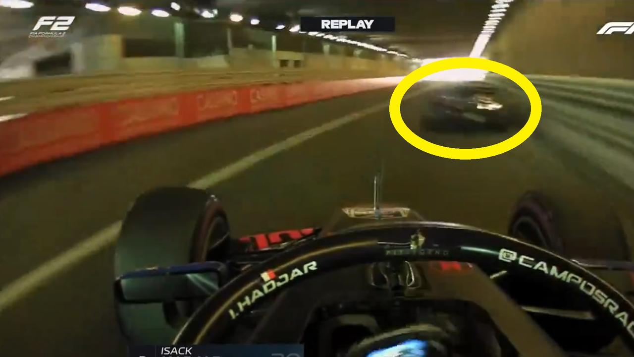 On board footage showed how close Isack Hadjar came to disaster during F2 qualifying in Monaco.