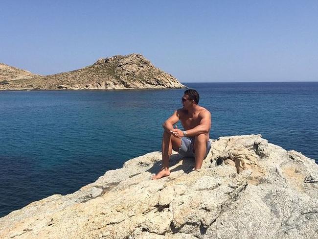 Stunning landscape ... rugby league star Sam Burgess enjoys Mykonos, Greece. Picture: Instagram